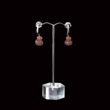 Faceted stone Earrings - Wine