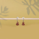 Faceted stone Earrings - Wine