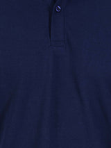 Polo collar Cotton Tshirt for men and women for summer breathable cool soft fine fabric navy blue